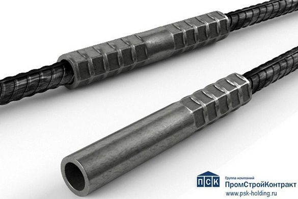 Стандартная обжимная муфта PRESKO для соединения арматуры Ø 22 мм