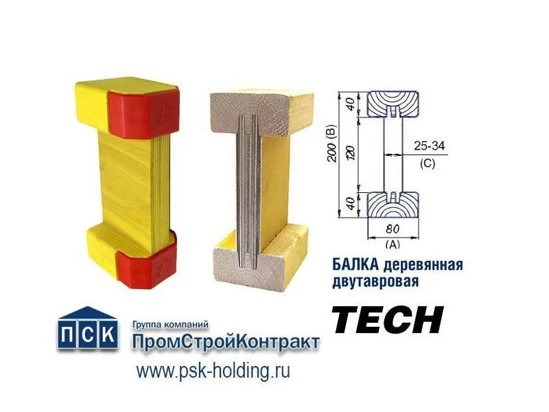 Балка двутавровая с заглушками «TECH» L=3,3 м